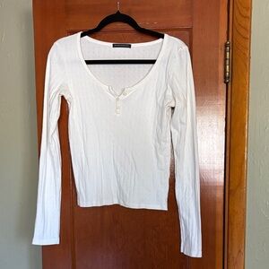 Brandy Melville Cream Long Sleeve Top